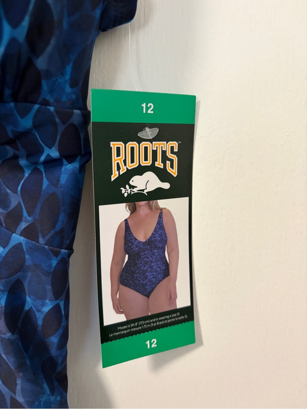 Roots Women's Blue Patterned One-Piece Swimsuit